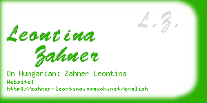 leontina zahner business card